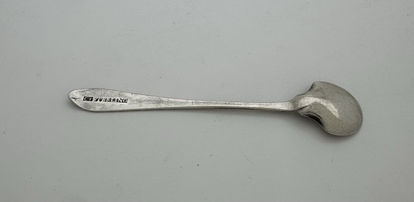 CARDEN TERRY Rare Cork Irish Provincial Sterling Silver Mustard Salt Spoon Scoop