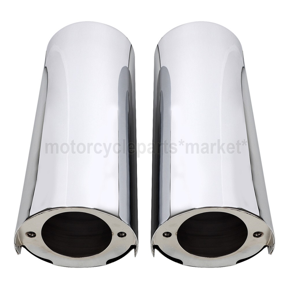 +2" Chrome Smooth Fork Slider Covers Boots For Harley Electra Tri Glide FLHTCUTG