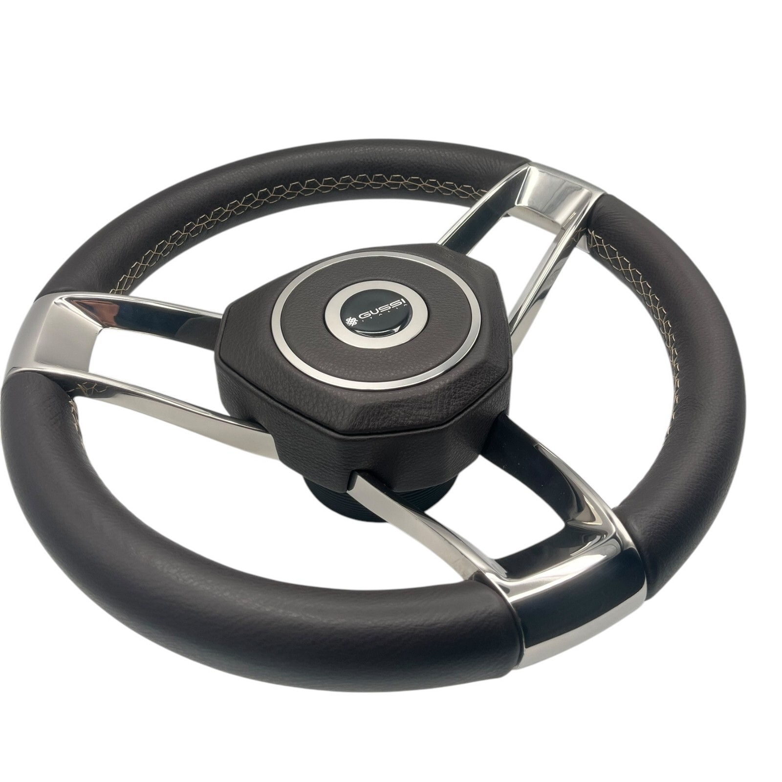 New Gussi Italia Boat Steering Wheel Polished Stainless Steel Spokes KEYED HUB