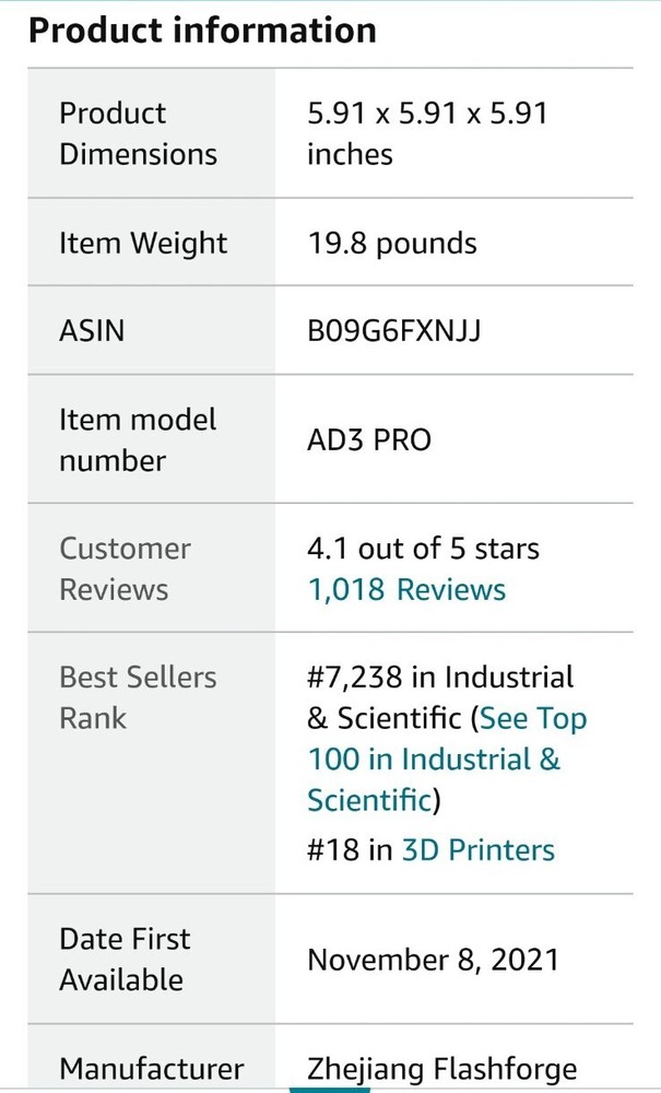 Flashforge Adventurer 3 3D Printer with Removable Nozzle - Black