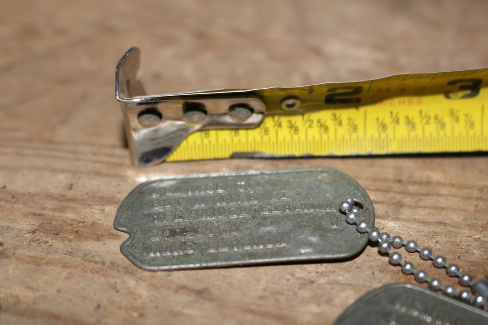 WWII US Army T42 43 Mike Ptasnik Dog Tags Notched Next Of Kin Kewanee Illinois