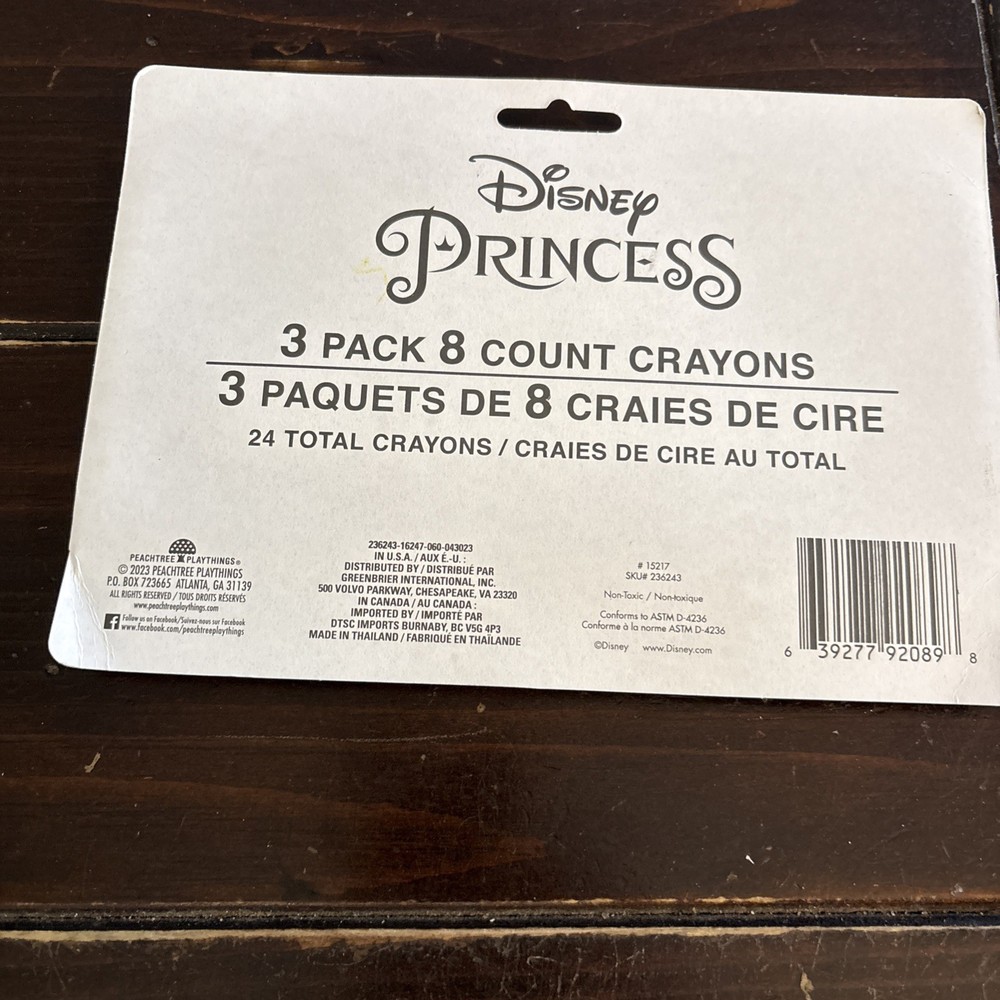 Disney Princess 3 pack 8 count Crayons