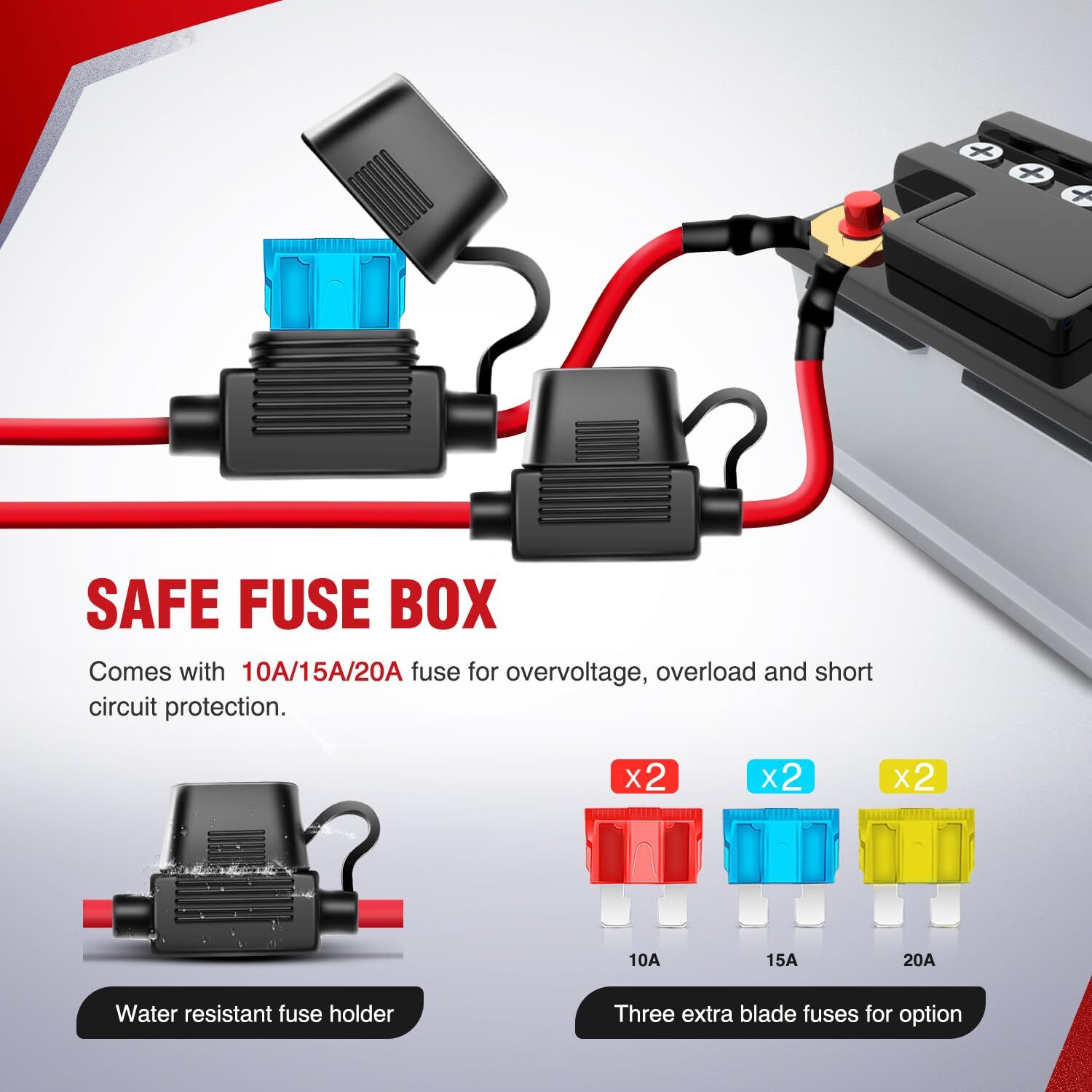 Nilight 16AWG LED Light Bar Wiring Harness Kit 12V On/Off Rocker Switch Panel
