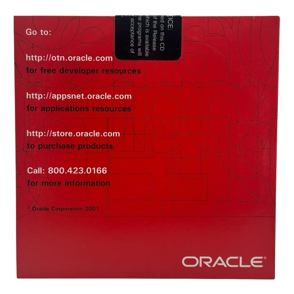 Oracle Technology Network Oracle9i JDeveloper Preview CD 2001 Brand New Sealed