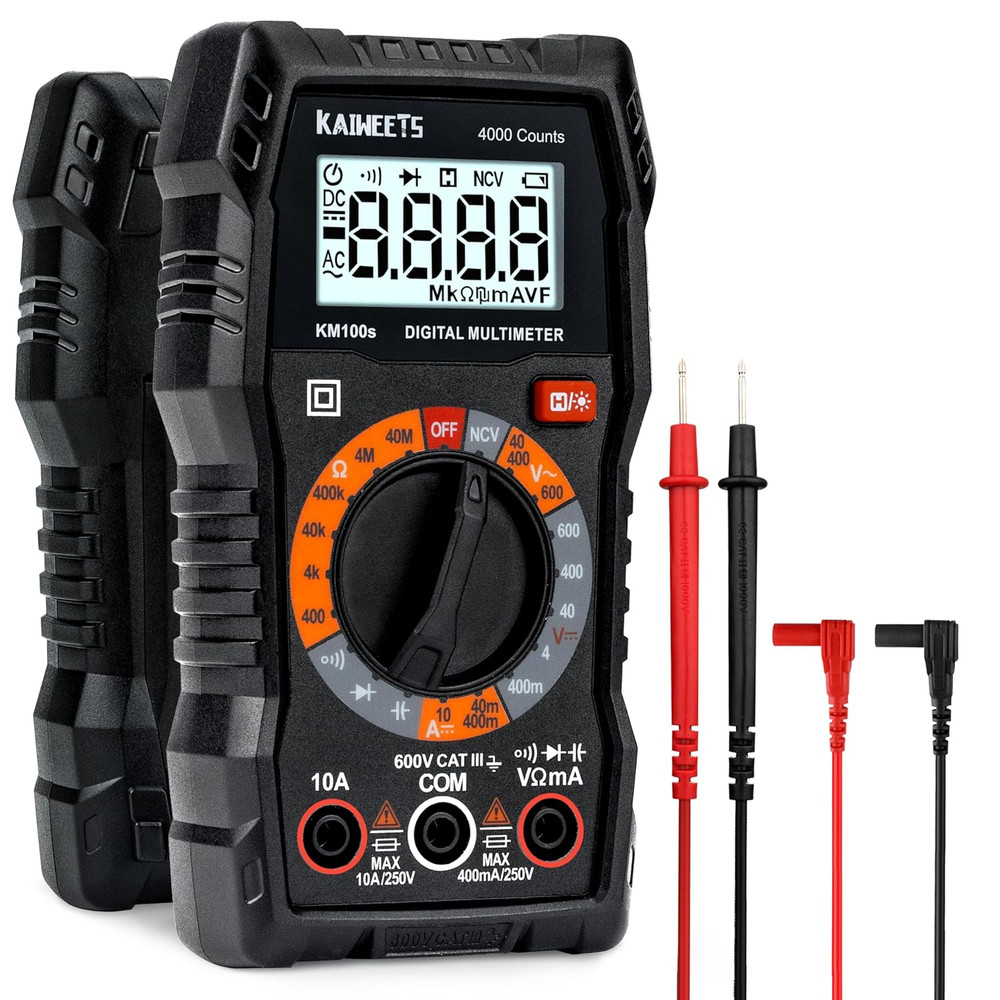 Digital Multimeter 4000 Counts, Voltage Tester with Accurate Ohm Volt Amp Readin
