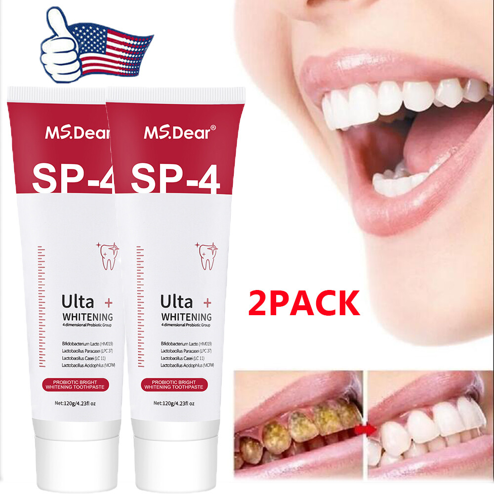 2xSip-4 Toothpaste, Whitening Sp-4 Toothpaste Bright White Toothpaste Toothpaste