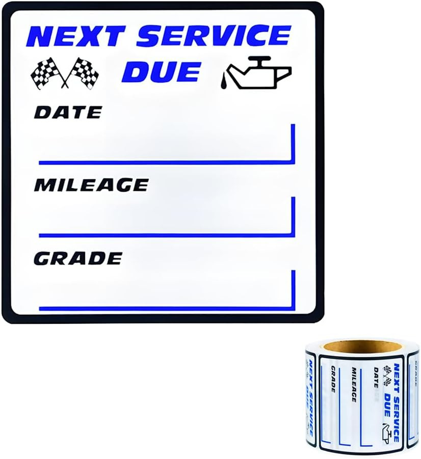 Oil Change Sticker, 250PCS 2 X 2 Clear Next Service Due Reminder Vehicle Windshi