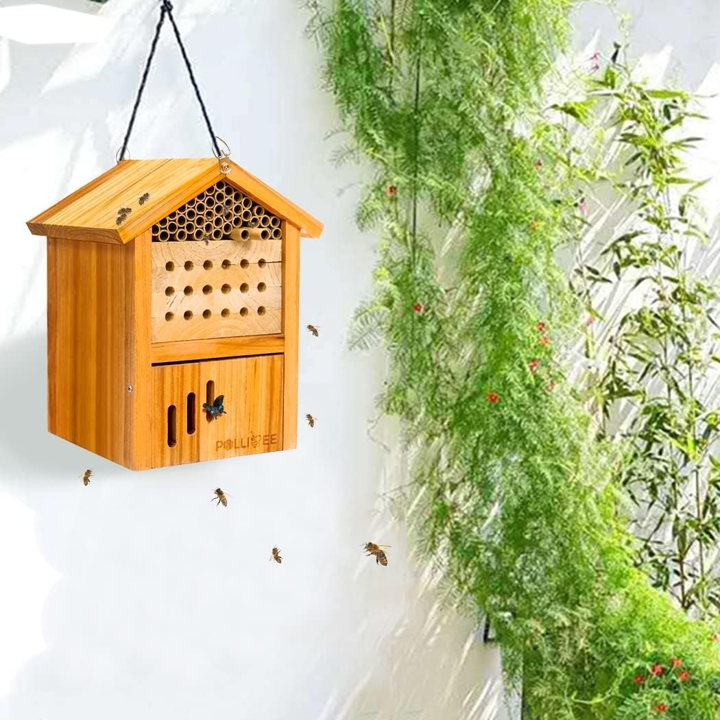 Mason Bee House -Wax Coated Bee Houses,Bee House for The Garden, Mason Bee Ho...
