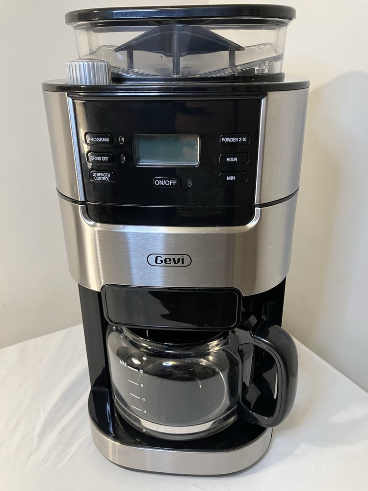 Gevi GECMA025AKU 10 Cup Coffee Maker Grinder Programmable Grind & Brew