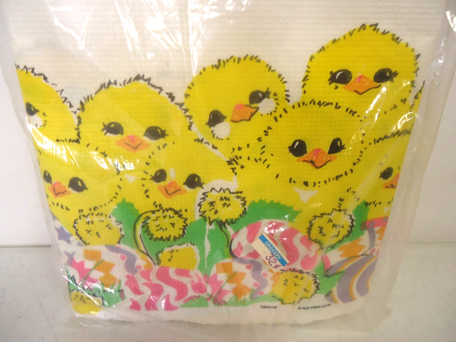 Vintage Beach Easter Chicks and Easter Eggs Paper Tablecloth 54 x 96