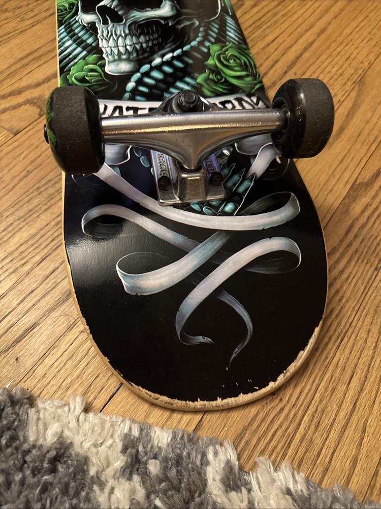 Darkstar Skateboard Complete - Skull (7 3/4") Black EUC