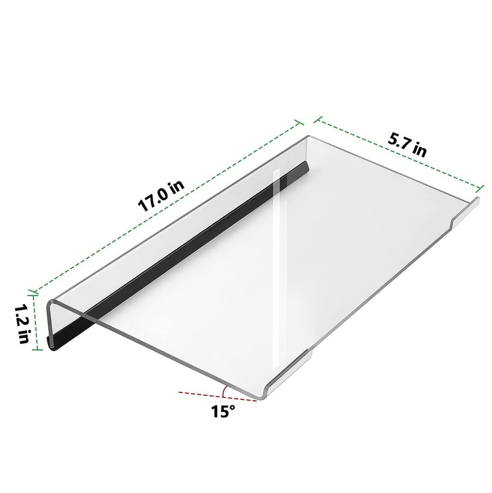 17 Inch Acrylic Tilted Computer Keyboard Holder Stand for Ergonomic Typing