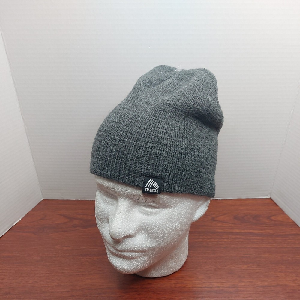 RBX Knit Beanie Hat Gray Cap