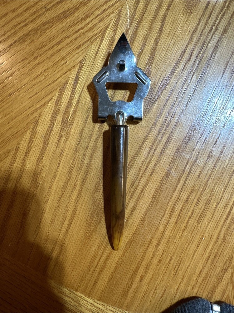 Vintage 1960’s Bone Handle Silver Bottle Opener Excellent Condition