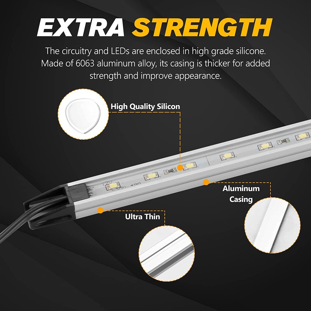 12V LED Interior Light Bar Aluminum Rigid String Lights with Dimmer Switch Water