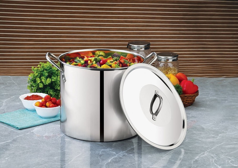 12 Quart Stainless Steel Stock Pot, Silver
