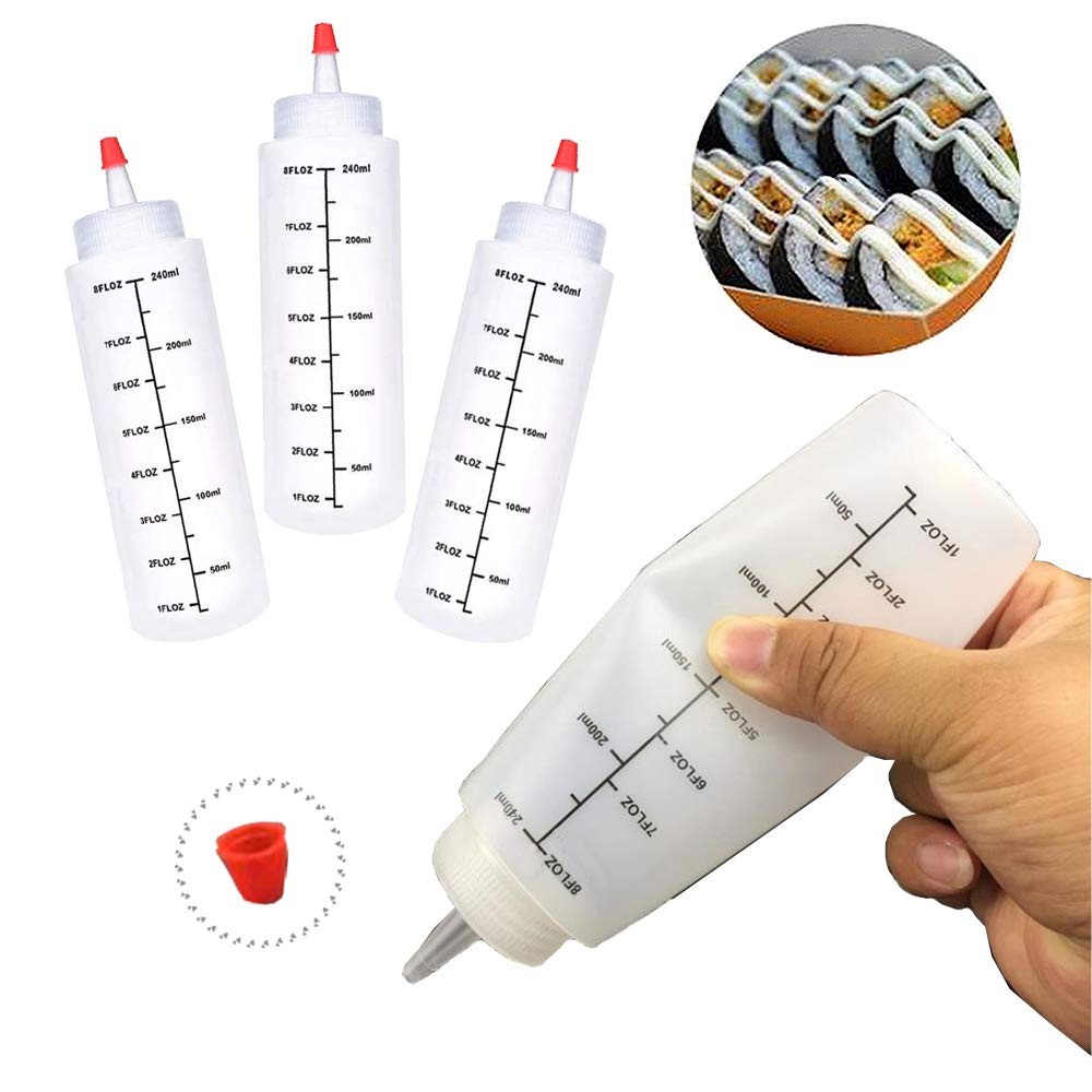 12 Pack 8 Oz/240 Ml Plastic Squeeze Bottles,Scale Plastic Squirt Bottle,Polyethy