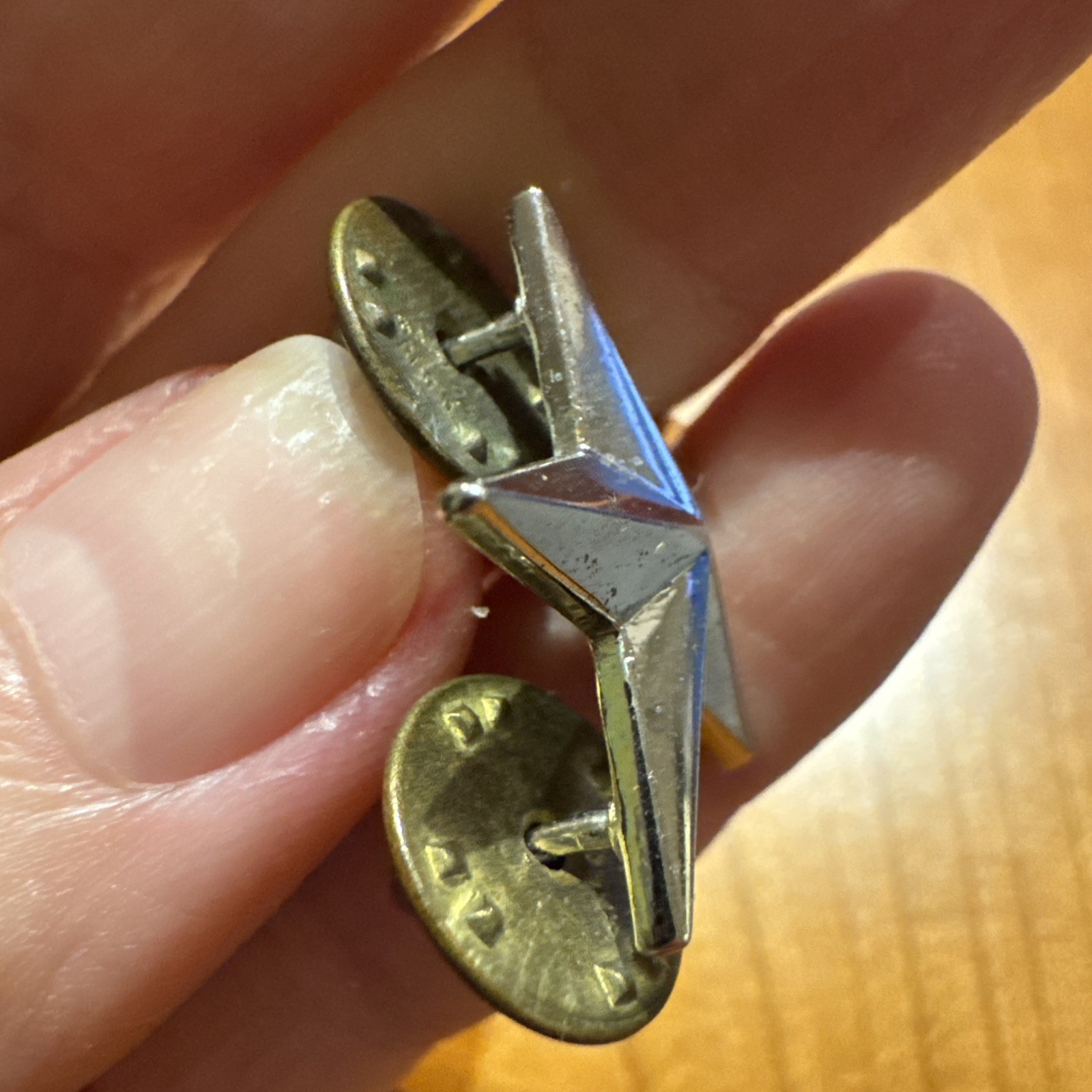 RARE! US Army Brigadier General Rank Silver Insignia Pin w/Brass Backings