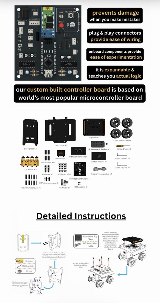 Hadronrobo Labs miniBot Build, Program, Learn, Code Educational Robot (Q4)