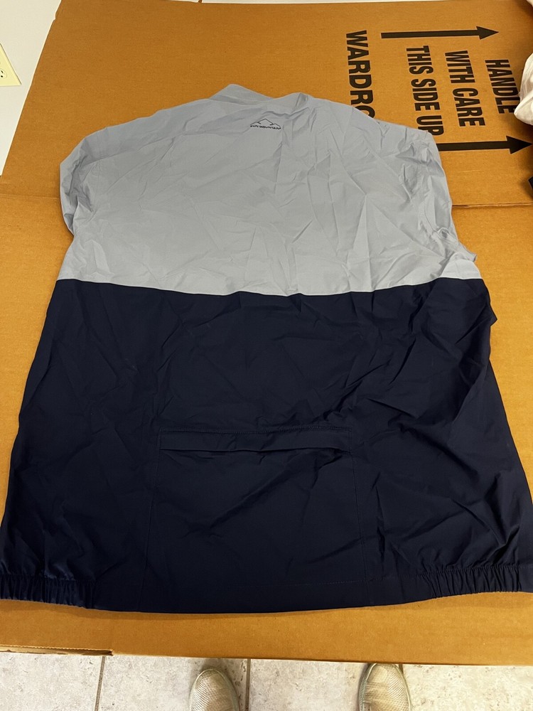 NWT MEN'S SUN MOUNTAIN SS PULLOVER, SIZE: XL, COLOR: LIGHT BLUE/NAVY (M30)