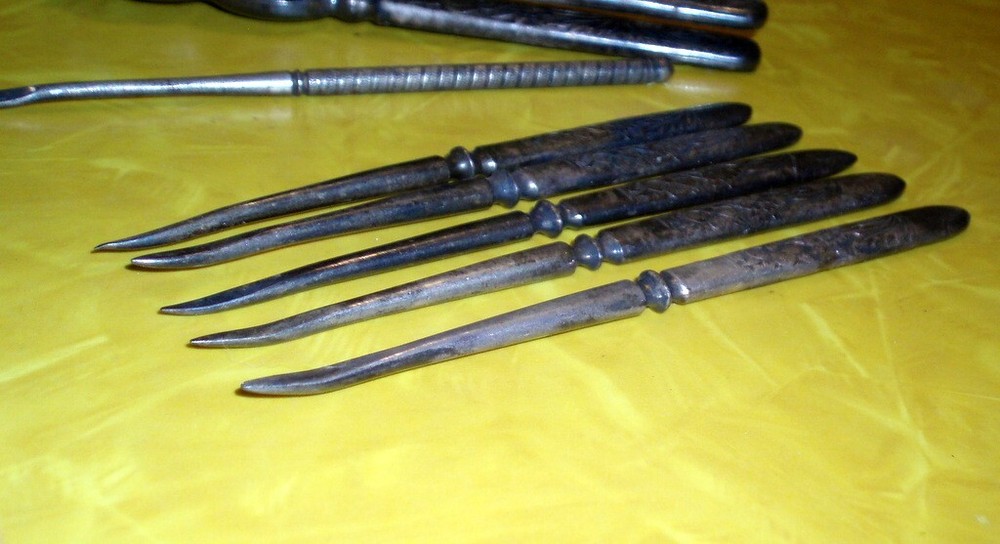 ANTIQUE VICTORIAN ROGER BROS SILVER PLATE NUTCRACKER PICK SET NUT CRACKERS