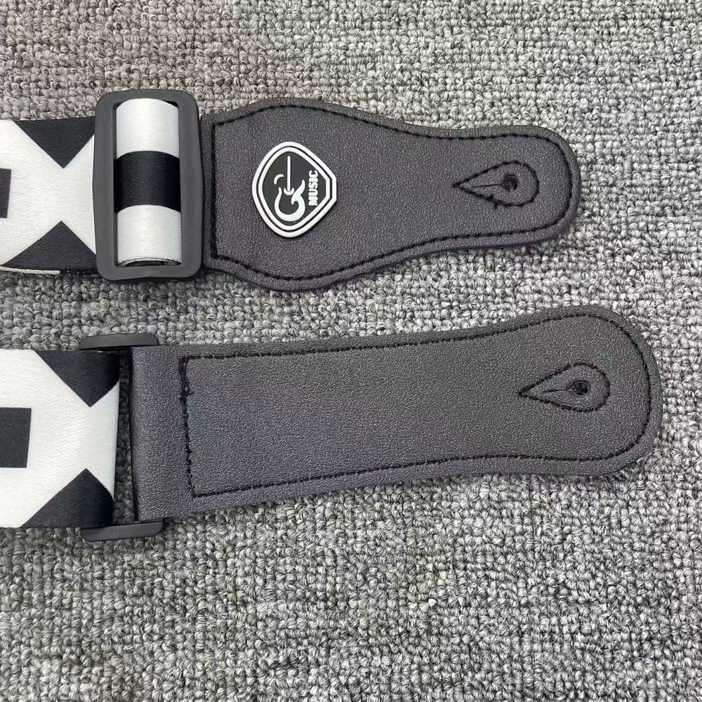 White & Black Letter Pattern - Guitar Strap High quality
