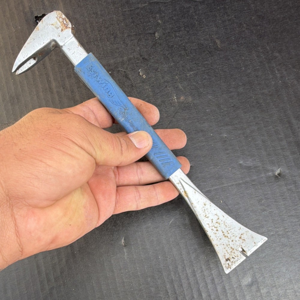 Estwing Steel Nail Puller Pry Bar Blue Handle Silver Finish Single Piece Tool