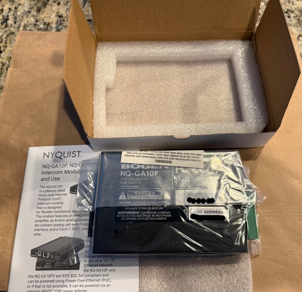 Bogen NQ-GA10P Intercom Module PoE Class-3 10W