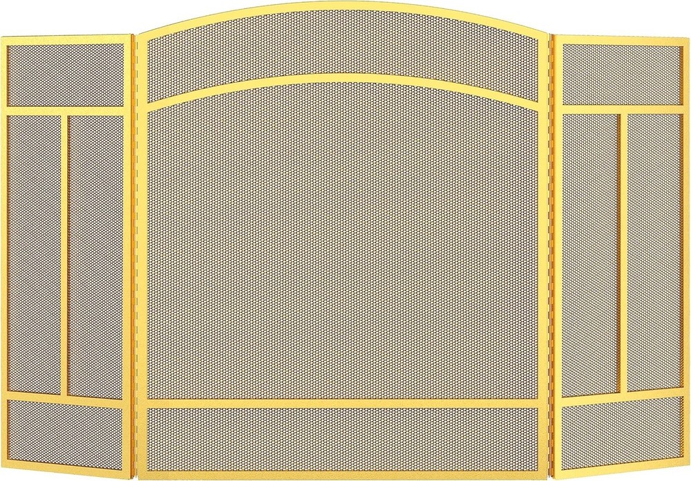Patented Foldable Wrought Iron Fireplace Screen - Spark Guard 48" x 29"
