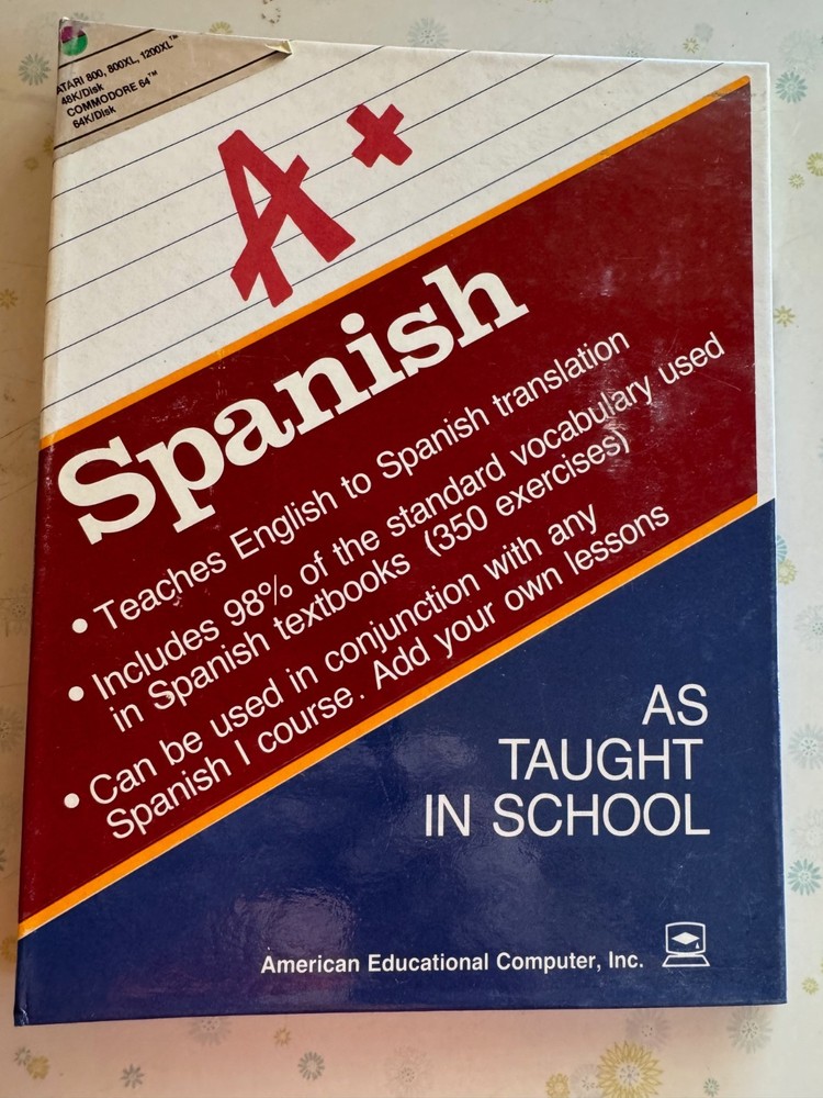 A+ Spanish Learning Software for Commdore 64, 1984