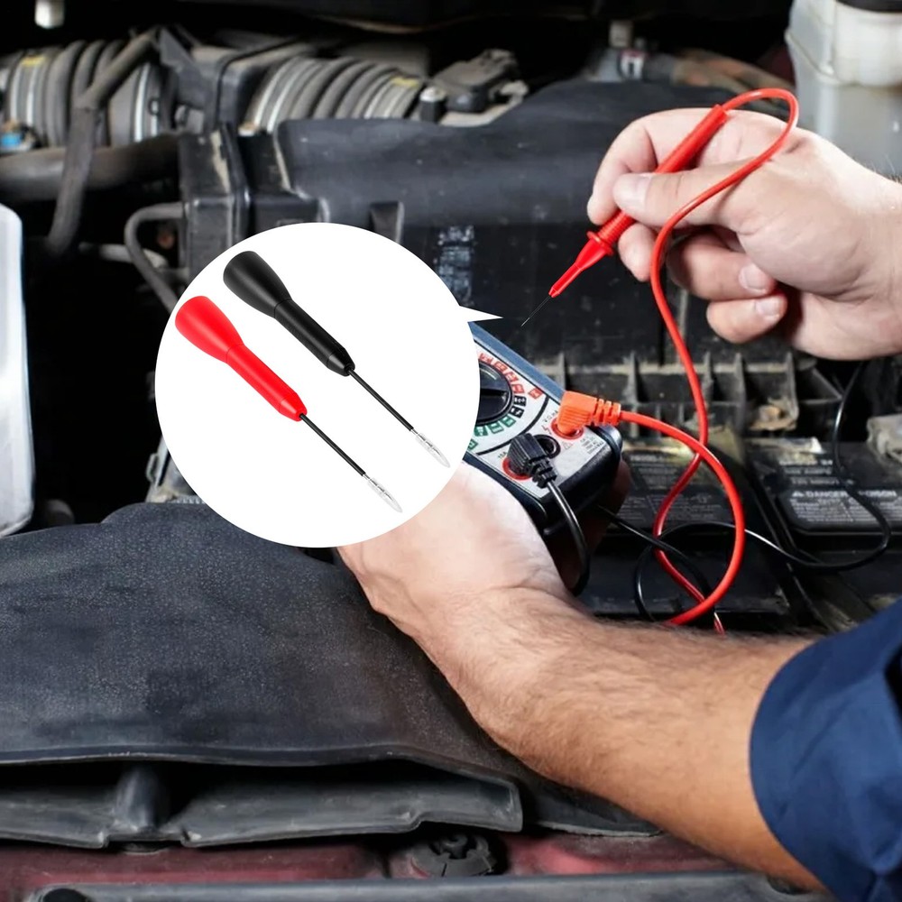 2pcs Car Multimeter Test Probe Pins Wire Piercing Needle Tip For Socket Plug