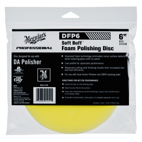 Meguiars Soft Buff 6" Foam Dual Action Hook-and-Loop Polishing Pad