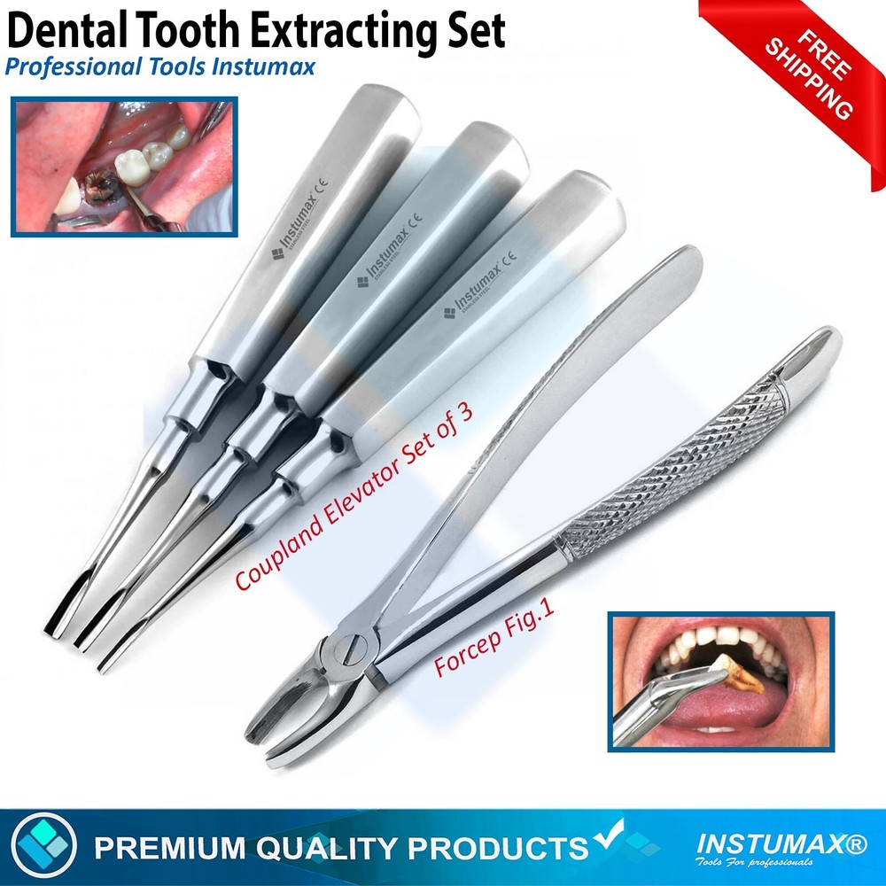 Surgical Extraction Coupland Elevators Tooth Forceps Fig.1 Tooth Extracting Kit