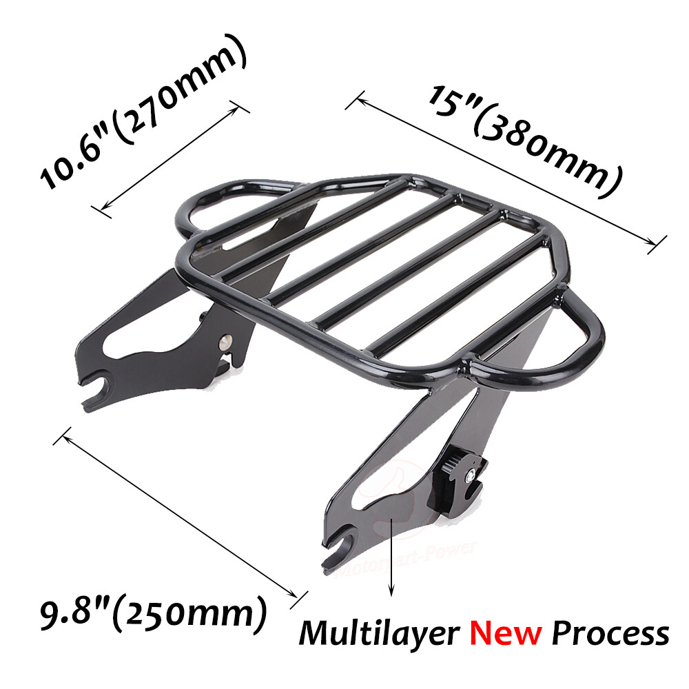 Detachable 2-Up Luggage Rack For Harley Touring Road King Street Glide 2009-2024