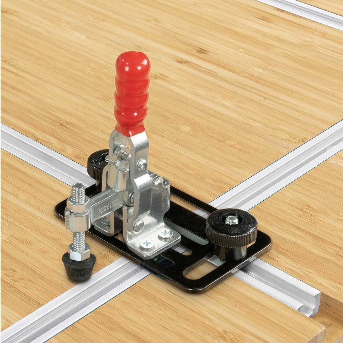 POWERTEC T-Track 48" Heavy Duty T Slot Track Mounting for 1/4??-20 Hex Bolt, 2PK