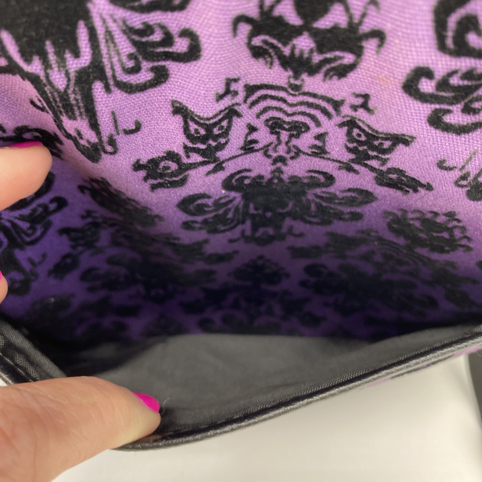 Disney Parks Haunted Mansion Wallpaper Crossbody Bag Purse Adjustable Strap