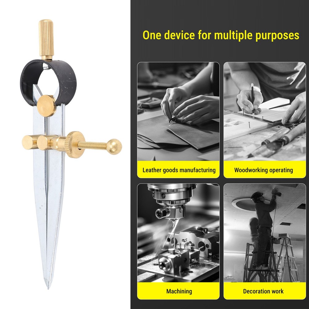 Spring Wing Divider Caliper Lockable 4in Leather Compass Creaser Compass Tool