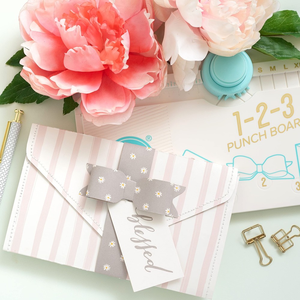 We R Memory Keepers 123 Punch Board, Create Custom Envelopes, Boxes, and Bows...