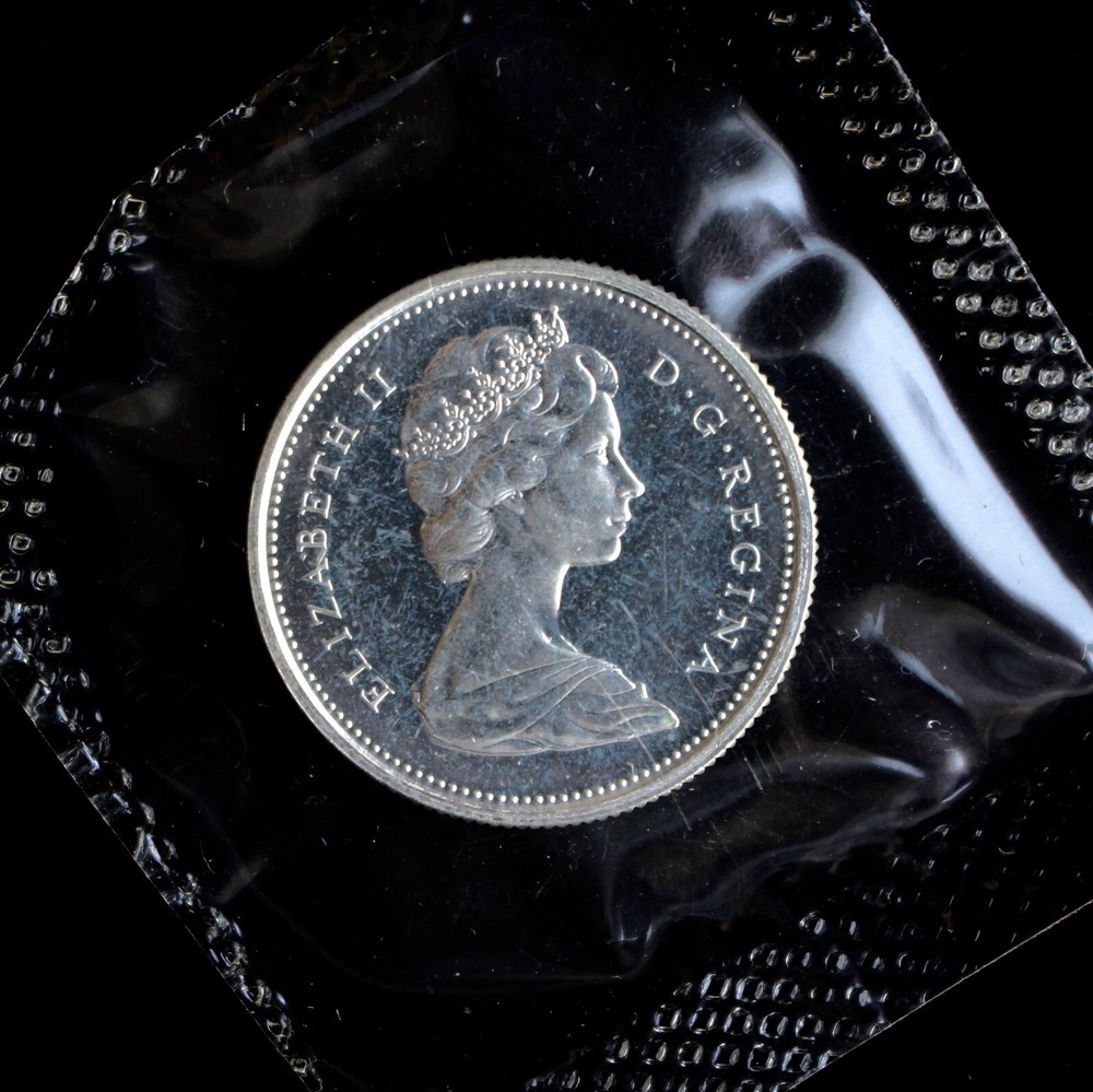 1966 CANADA 25 CENTS .800 SILVER - Pulled From Proof-Like Set UNC