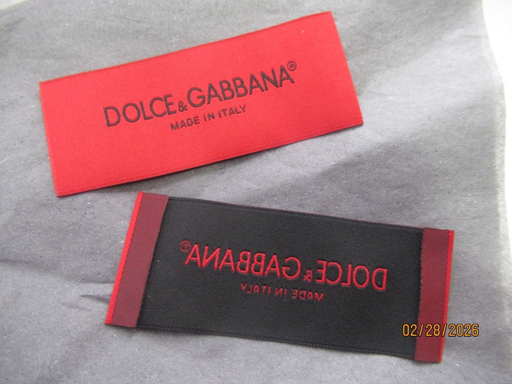 Dolce Gabbana 2 Designer Tag LABEL Replacement Sewing Accessories lot 2