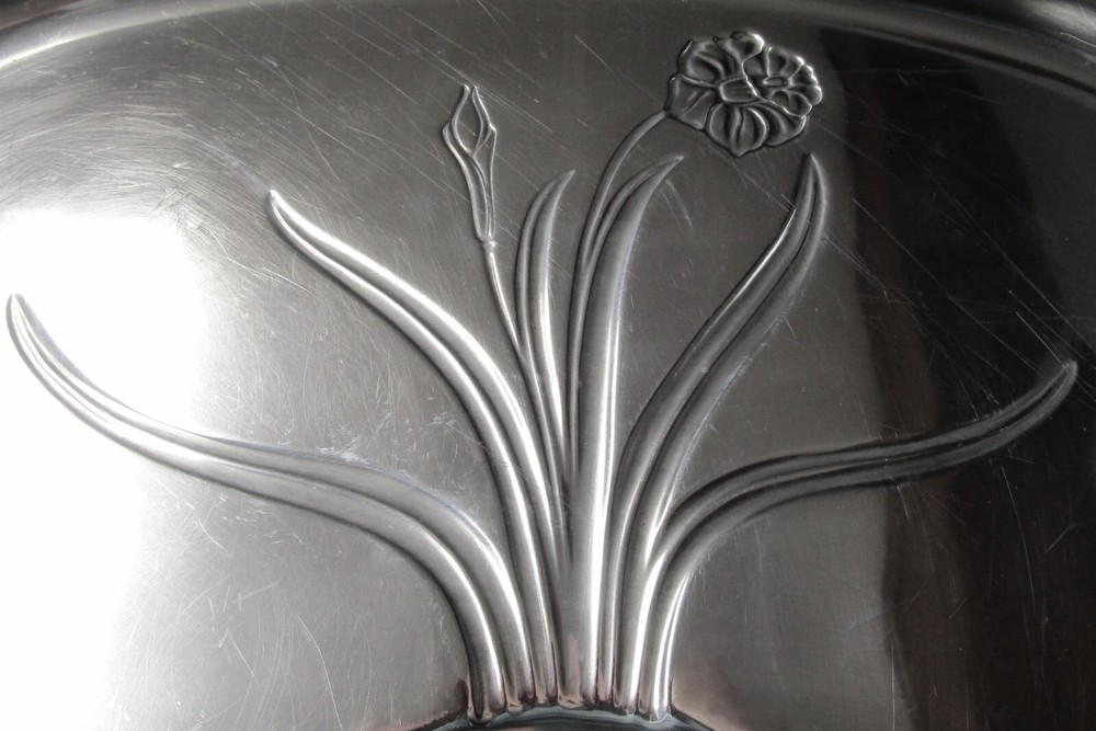 DAFFODIL 1950 MCM Silverplate Well & Tree Platter No Monograms bbg