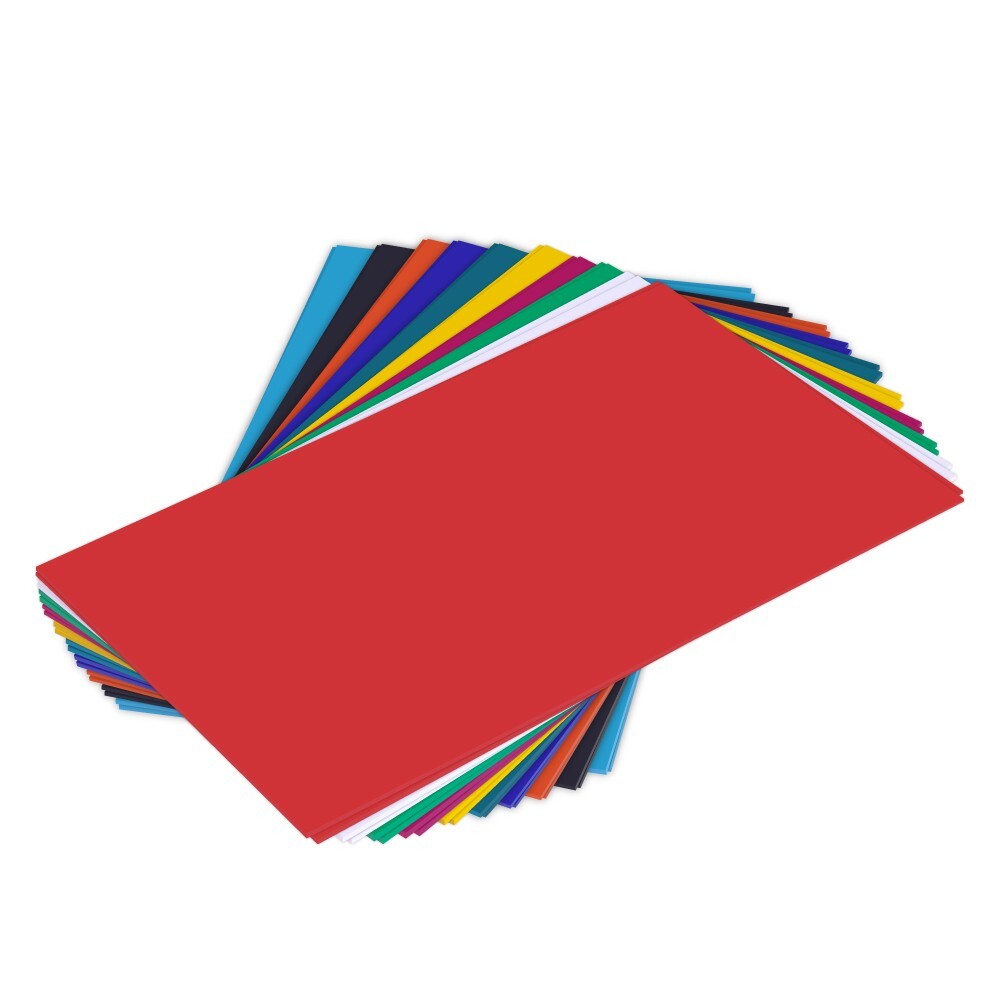 20 Pieces & 10 Colors Opaque Cast Acrylic Sheets 12" x 20" x 0.118" For Crafts