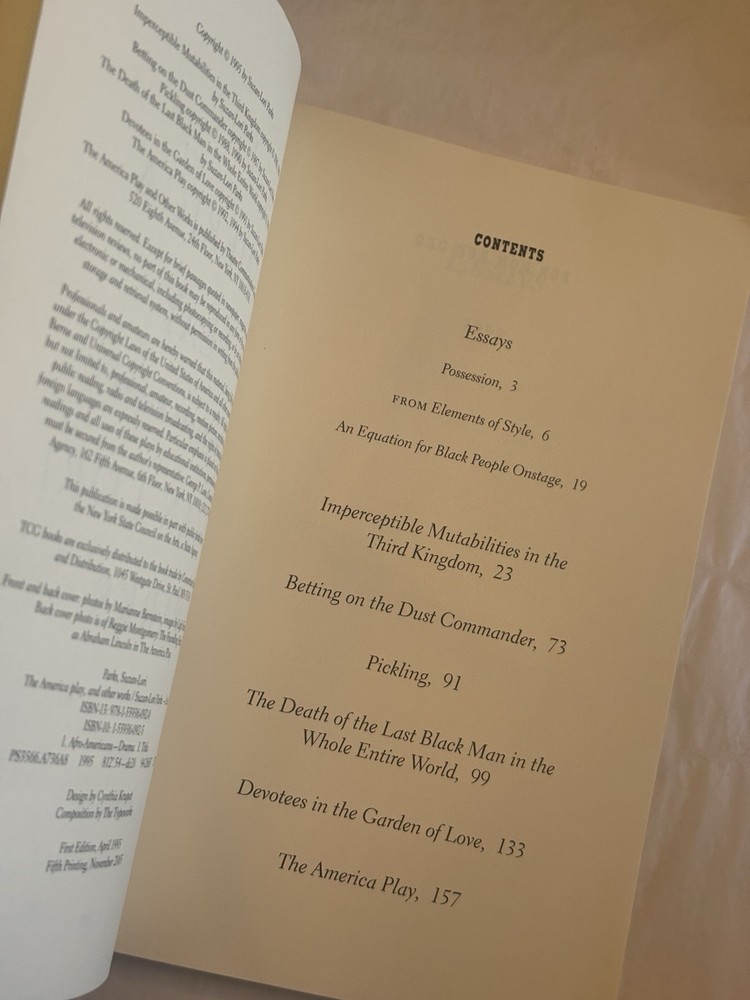 THE AMERICA PLAY Suzan-Lori Parks - Play Script