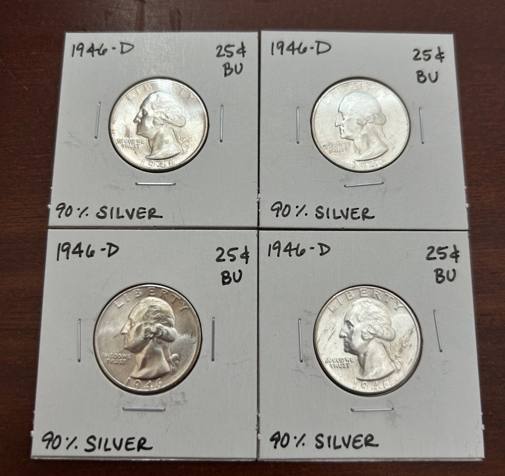 Washington Quarter - 90% SILVER - 1946D - Uncirculated - Ungraded