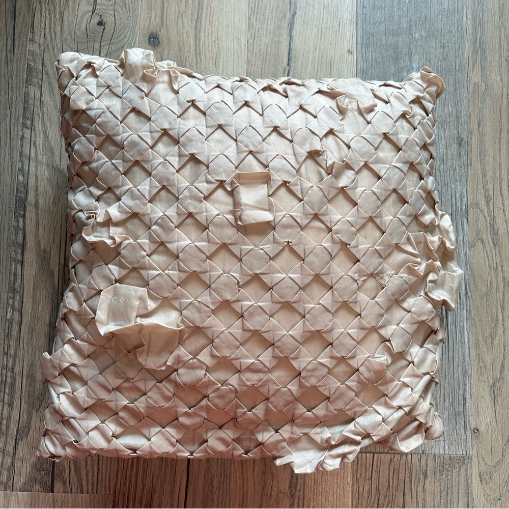 Silk Woven Cream Throw Pillow