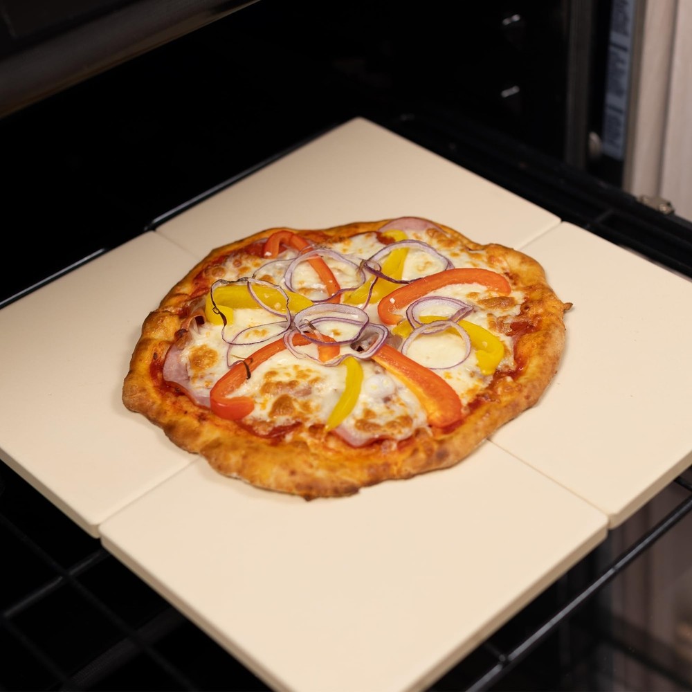 Old Stone Pizza Kitchen 4-Piece Cordierite Rectangle Pizza Stone Set