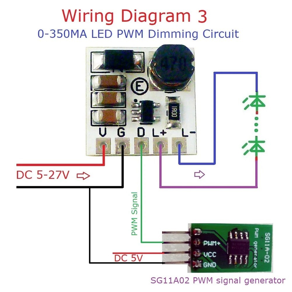 10pcs LD2635MA DC5-27V Step Down HB LED Driver Module, Adjustable PWM-1041