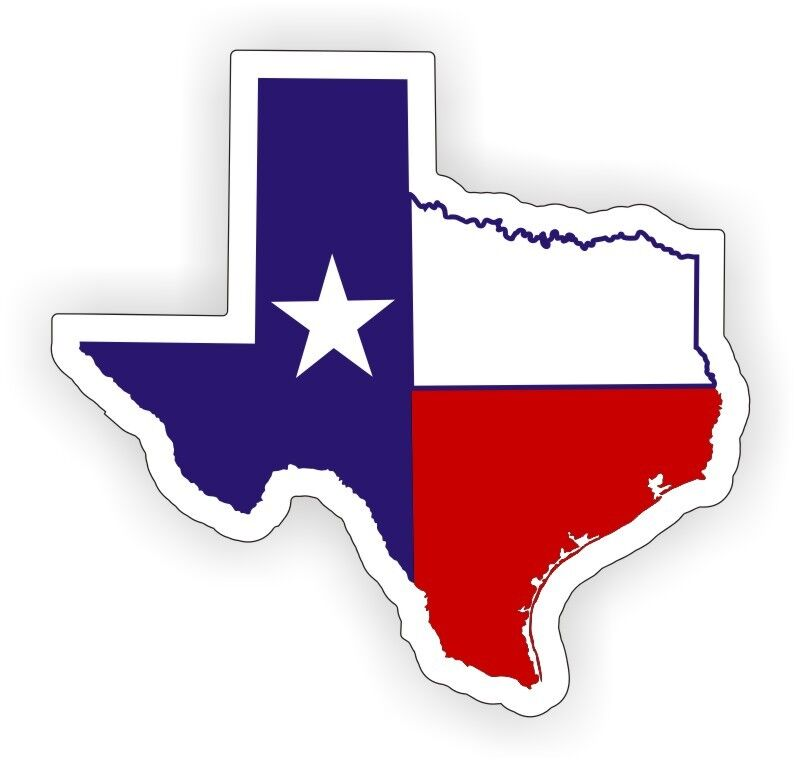 Texas Flag Map Sticker Decal