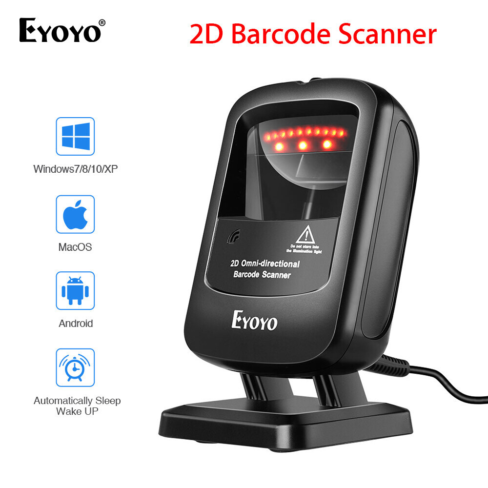 Eyoyo 1D 2D Desktop Barcode Scanner Automatic Image Sensing for Library Store