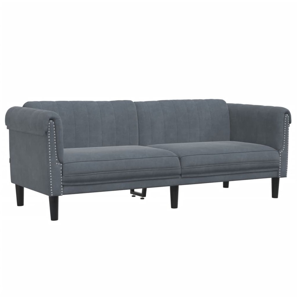 Sofa Dark grey Velvet (100% polyester), plywood, solid wood